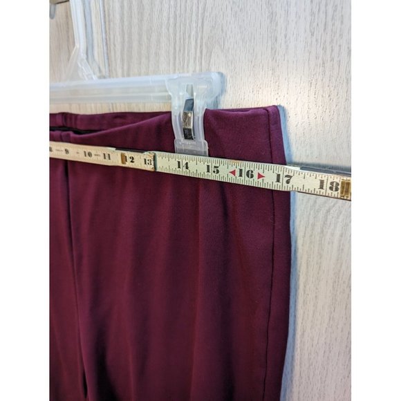 CHICOS DESIGN Womens Pants 2 Large Maroon Pull On Slim Leg Career Casual - Picture 6 of 8